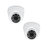 (2) 520TVL 1/3" Sony CCD Aluminum Dome Indoor Security Camera with Power Adapter Kit - 26 IR LED, 3.6mm Lens Wide Angle. Good for Indoor Surveillance. Super Low 0 Lux Minimum