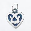 Dainty Heart Pendant in Sterling Silver and Patina, #8779