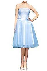 Girls Strapless Satin/Tulle Flower-Girl Dress/Bridesmaid Dress 