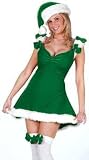 Sexy Adult Womens Christmas XMAS Costumes Mrs.Claus Santas Helper Green Elf Costume Dress Theme Party Outfit