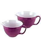 Magenta/White Melamine Ribbed Batter Bowl - 4 Qts. by Precidio