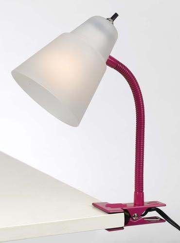 Sylvania Flexible Arm Adjustable Neck 14" Clip Pink Desk Lamp