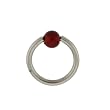 STAINLESS STEEL HOOPS WITH BALL DARK RED Gauge: 14, Ball Size: 4.5mm Sold as a Pair