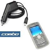 Bargaincell- RIM Blackberry 8100 8100c Pearl PDA Smartphone Accessory Bundle- Car Cigarette Lighter Charger + Smoke Transparent Silicon / Slicone Cover Case