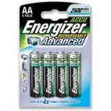 Energizer Battery Rechargeable Advanced NiMH Capacity 2500mAh LR06 1.2V AA Ref 625997 [Pack 4]