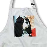 Cavalier King Charles Spaniels - BLACK Full Length Apron With Pockets 22w X 30l