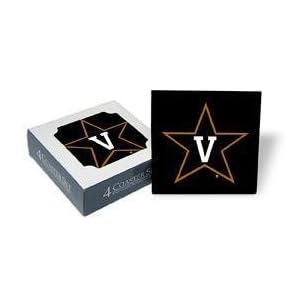 Set of 4 Ceramic Coasters (4x4) V Stat Coaster Set Vanderbilt Commodores Beverage Drinkware by 