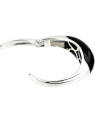 Sterling Silver Genuine Onyx Hinged Cuff Bracelet