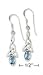Sterling Silver Celtic With Synthetic Blue Topaz Earrings