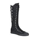 Demonia Men's DEVIANT-310, Canvas 5 Calf Buckle Knee Boot Sneaker