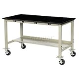 60x30 Phenolic Safety Edge Mobile Power Apron Lab Bench-Tan