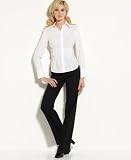 AK Anne Klein Extended-Tab Slim-Leg Pants