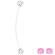 Clear and Pink Dice Pregnant Belly Button Ring