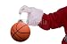 Wallmonkeys Peel and Stick Wall Decals - Santa Claus with Basketball Ornament - Removable Graphic