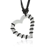 Alyssa Milano Sterling silver LEATHER Trendy heart necklace