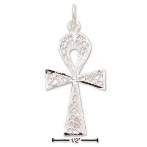 Sterling Silver Filigree Ankh Cross