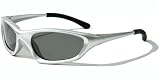 JiMarti Polarized Sports Wrap Sunglasses Active Fit (Silver)