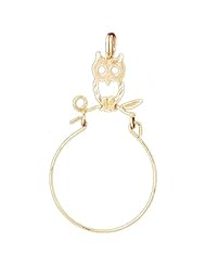 Dazzlers Solid 14k Gold Owl Charm Holder Charm Pendant Available in three colors from jewelsberry (weights: 1.8 grams only)
