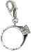 Chrysalis Charm Silver Plated White-CZ Solitare Ring Large