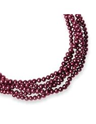 5.5-6mm Cultured Magenta Pearls 100Inch Knotted Strand Necklace - 100 Inch