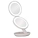 Zadro Dual LED Lighted 10X/1X Magnification Travel Mirror, White