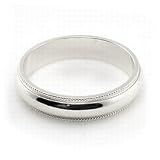 14K White Gold Wedding Bands 4mm Milgrain