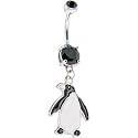 Midnight Gem SNOW PENGUIN Dangle Belly Ring