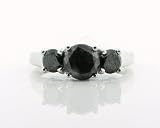 31rvAfdq4zL. SL160  2.00ct tw Black Round Diamond Three Stone Ring in 14K White Gold