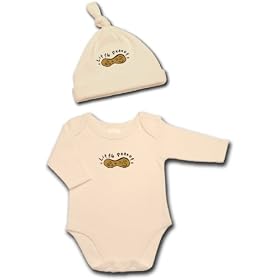 Little Monkey Peanut Baby Cotton Gift Set w/Long Sleeves- Ivory Size 12 Months