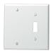 Leviton 88006 2-Gang 1-Toggle 1-Blank Device Combination Wallplate, Standard Size, Thermoset, Box Mount, White