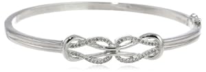 Sterling Silver Diamond Double-Knot Bangle Bracelet (1/4 cttw, I-J Color, I2-I3 Clarity)