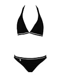 Ralph Lauren 2 Pc Black Halter Bikini w/White Trim XS