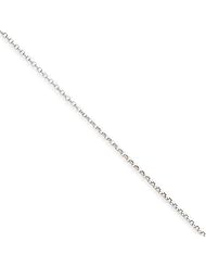 1mm, 14 Karat White Gold, Rolo Chain - 18 inch