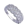 Rhodium Sterling Silver Ring with Cubic Zirconia - Size 6-9