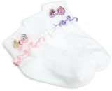 Jefferies Socks Girls  3 Pack Butterfly Socks With Turn Cuff Ripple Edge