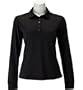 adidas Women's ClimaCool Long Sleeve Mesh Rib Polo - Black Medium
