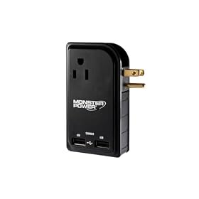 Monster Outlets To Go 300 for Laptops 3 Outlets, 2 USB - Bubble Pkg. (MP OTG300 LTOP)
