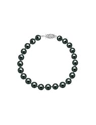 Cultured Black Akoya Pearl Bracelet 14K White Gold - 7 MM