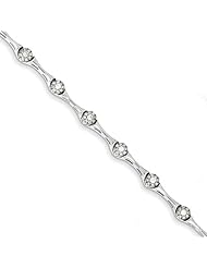 Genuine .925 Sterling Silver Diamond Bracelet 6.5 Grams . 100% Satisfaction Guaranteed.