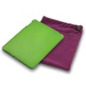 APPLE IPAD 3 PC EXECUTIVE ACCESSORY PACK - GREEN HYBRID CASE,  SCREEN PROTECTOR, PURPLE POUCH PART OF THE QUBITS ACCESSORIES RANGE