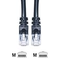 (5 PACK) 3 Feet RJ45 CAT 6E 550Mhz Molded Network Cable - Black