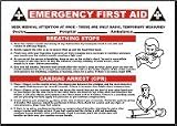EMERGENCY FIRST AID ... BREATHING STOP ... CARDIAC ARREST (CPR) ...(W/GRAPHIC) 10" x 14" Plastic Sign