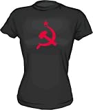 Russian CCCP Hammer And Sickle Flag Logo Women's Tee Shirt Small-Red-Regular Fit