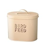 Cream Enamel Metal Bird Food Storage