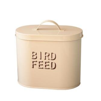 Cream Enamel Metal Bird Food Storage