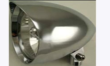 CHOPPER CUSTOM SPUN ALUMIINUM HEADLIGHT-Short Body W/ Visor-Frontiercycle