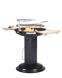 bbq: LARGE BENTLEY BBQ PEDESTAL CHARCOAL BARBECUE REMOVABLE 21.5INCH GRILL,WARMING GRILL,2 WOODEN TABLES