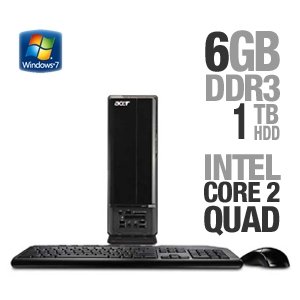 Acer Aspire X3810-U1802 - SFF - 1 x Core 2 Quad Q8300 / 2.5 GHz - RAM 6 GB - HDD 1 x 1 TB - DVD?RW / DVD-RAM - GMA X4500 - Mdm - Gigabit Ethernet - Windows 7 Home Premium 64-bit - Monitor : none