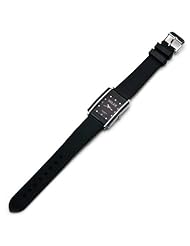 Miler Polyurethane Fashion Crystal Womens Watch Square Dial Display Black Strap
