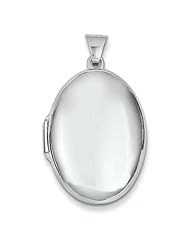14k White Gold Polished Domed Locket